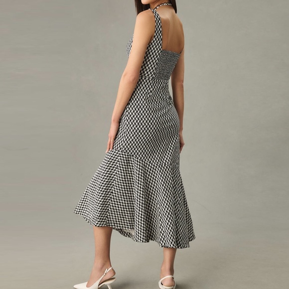 Anthropologie The Ariana Square Neck Asymmetrical Ruffle Hem Dress 3X Plus - Picture 3 of 14